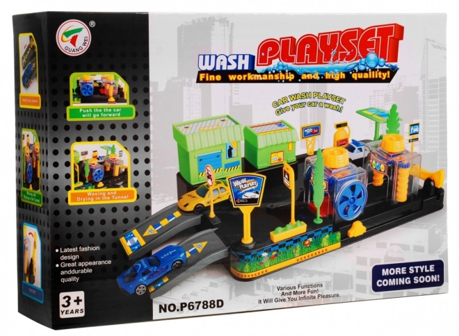 Car Wash Playset for Kids 3+ with Assemble Yourself and 2 Cars