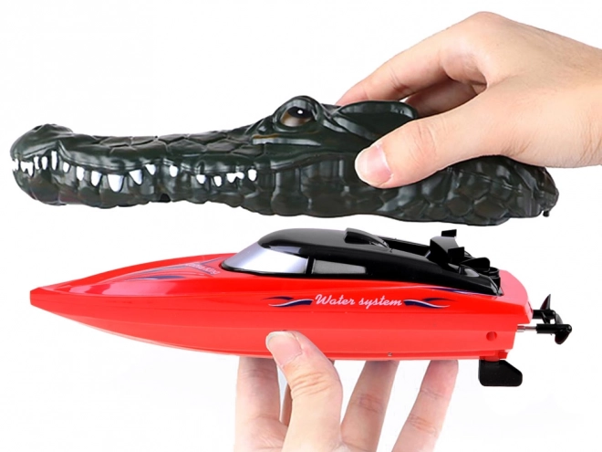 Remote-Controlled Crocodile Boat – Red