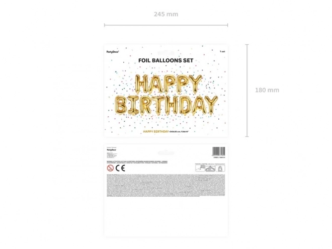 Metallic Foil Balloon Happy Birthday Gold