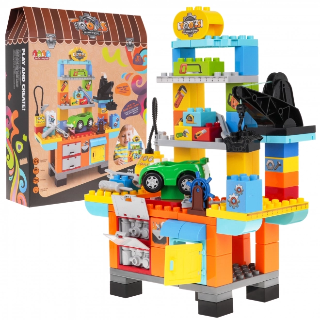 Construction Blocks Workshop for Kids 3+ with Car, Tools, and Accessories