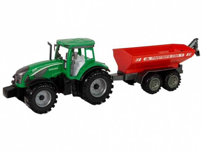 Green Tractor with Red Trailer Friction Drive