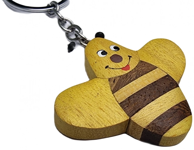 Wooden Bee Keychain