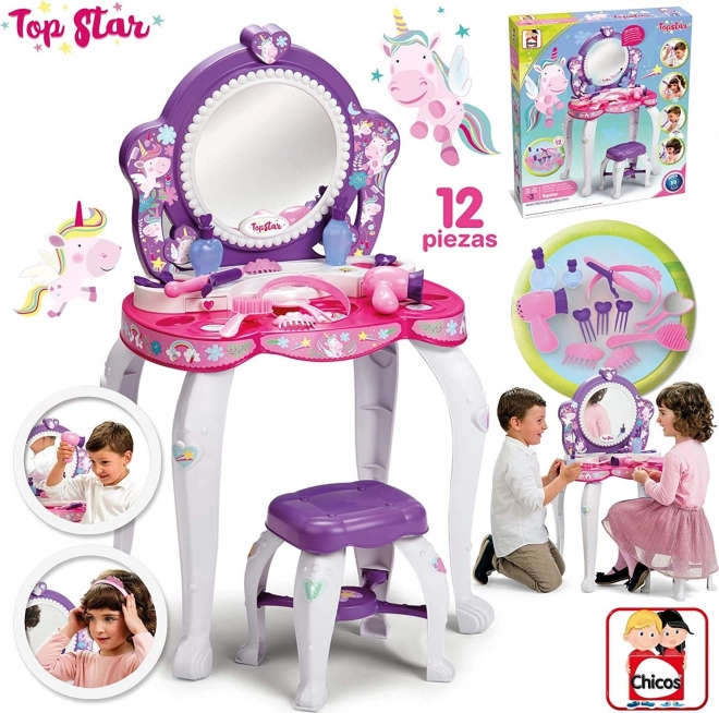 Chicos Unicorn Vanity Table with Accessories