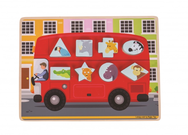 Bigjigs Toys wooden animal bus puzzle