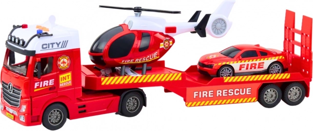 Set pompieri per bambini con camion, elicottero e autopompa