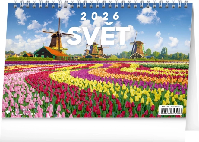 Desk Calendar World 2026
