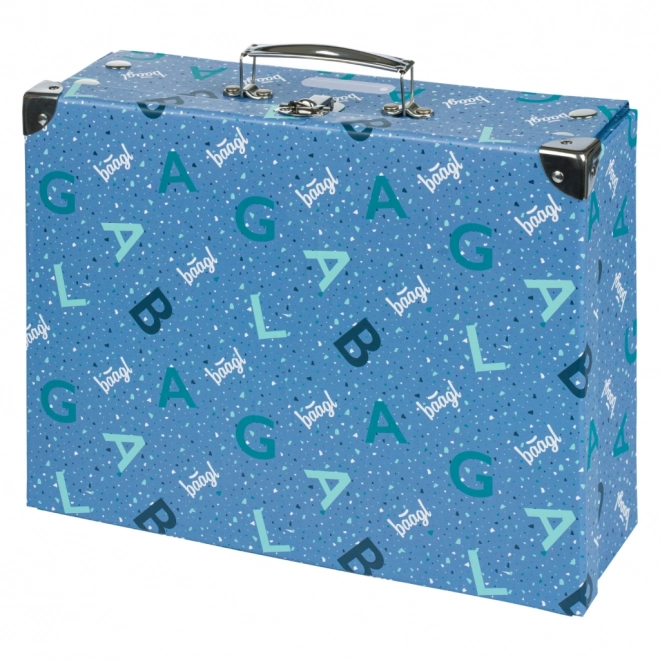 Baagl Foldable School Suitcase Blue with Hardware