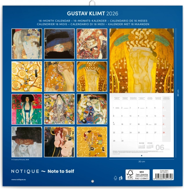 Notitie Kalender met Beelden van Gustav Klimt 2026