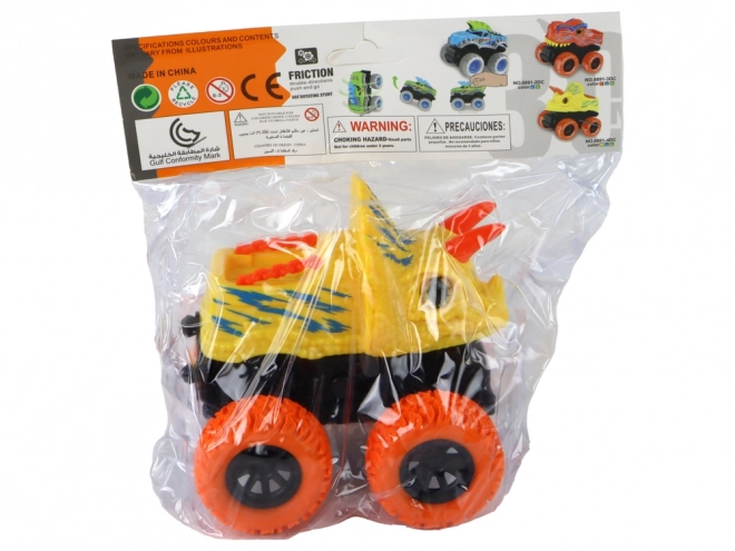 Friction Drive Triceratops Push Toy with Rubber Wheels