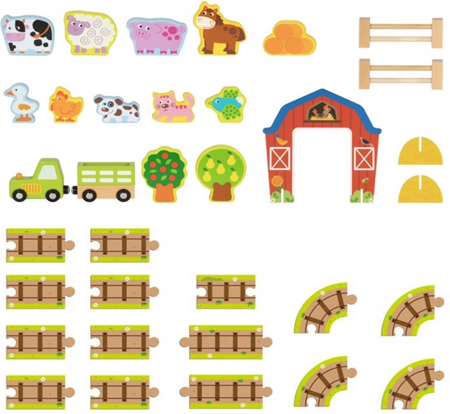 Dřevěná farma v kufříku Tooky Toy