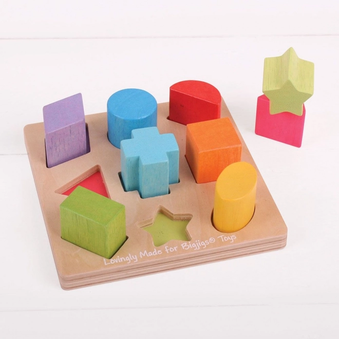 Bigjigs Baby Wooden Blocks - Shapes and Colors