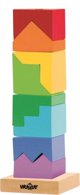 Wooden Stacking Color Tower