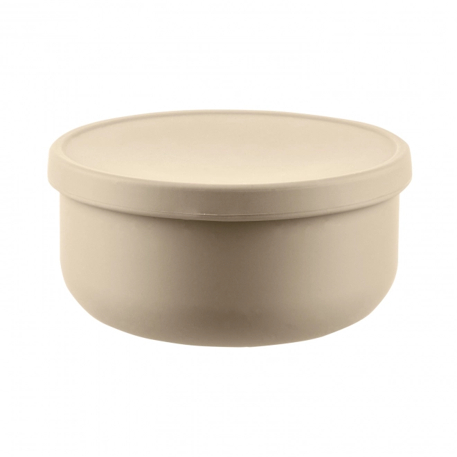 Silicone Bowl with Lid Sand Beige