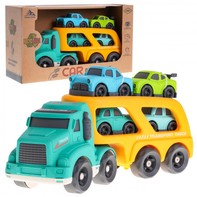 Interactive BIOplastic Tow Truck and Cars for Kids