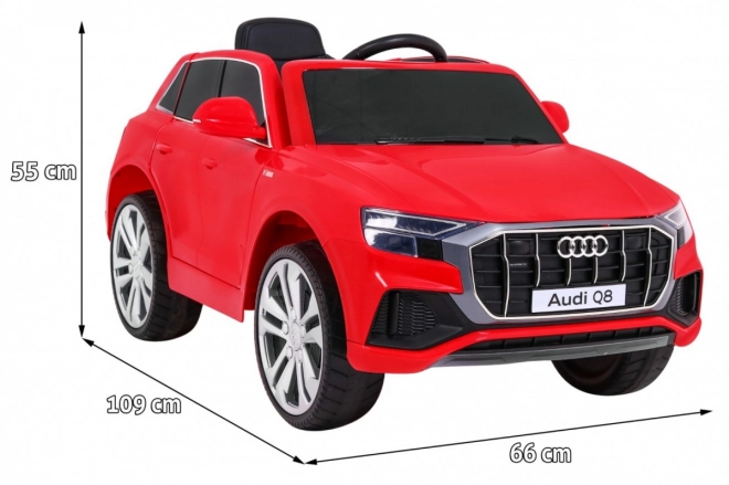 Audi Q8 na akumulátor pre deti červený s ovládačom