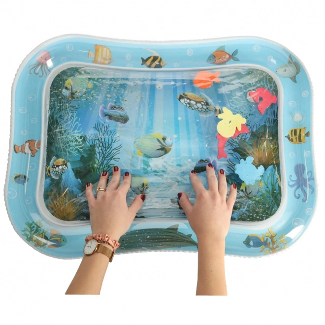 Inflatable Sensory Water Mat for Babies with Colorful Fish