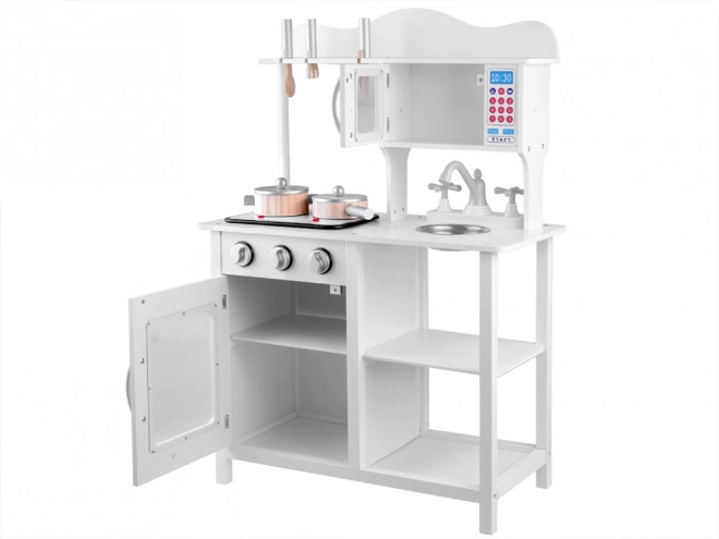 White Wooden Kids Kitchen Set with Induction Cooker