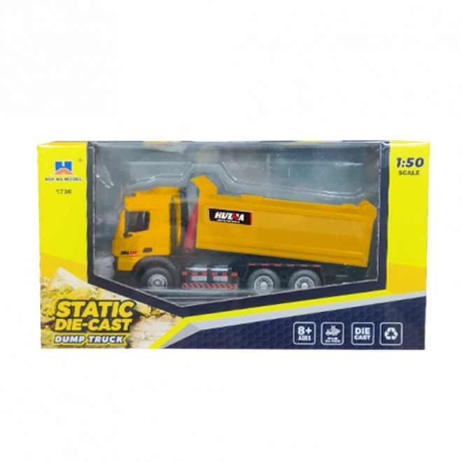 Yellow Metal Dump Truck Huina 1:50