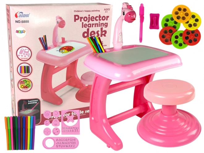 Drawing Table with Projector and Chair Set