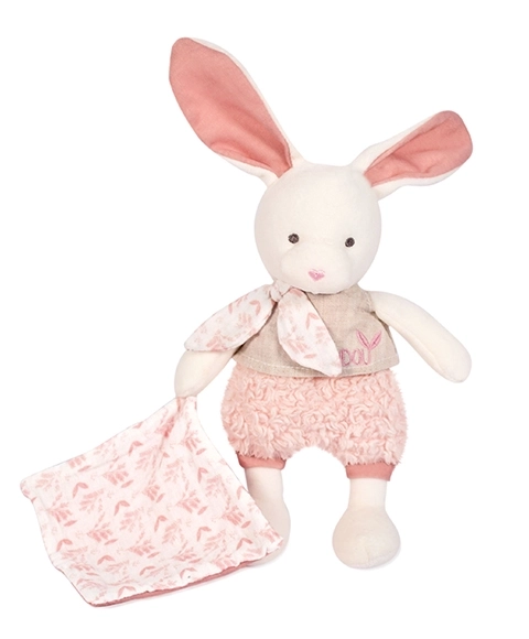 Gift Set - Plush Bunny with Pink Organic Cotton Blanket