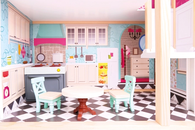 Bino Wooden Three-Story Dollhouse