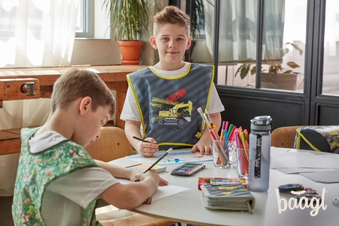 Children's Apron with Excavator Design