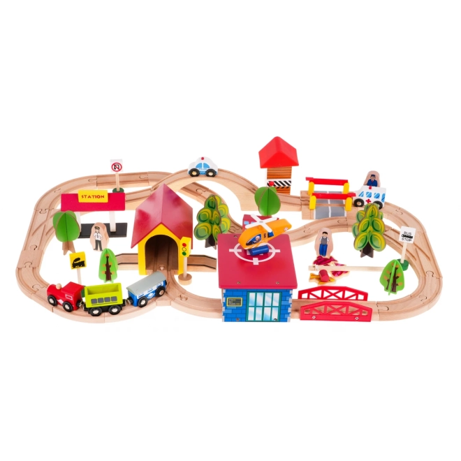 Mega Wooden Train Set 69 Pieces