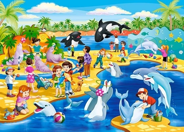 Colorful Dolphinarium Puzzle for Kids