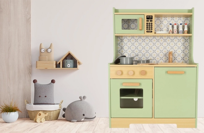 Wooden Play Kitchen - Mint Green