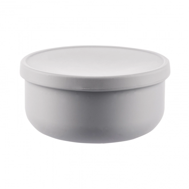 Silicone Bowl with Lid, Dove Grey