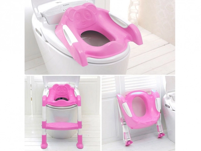 Pink Step Toilet Trainer with Adjustable Height