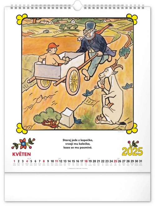 Children's Wall Calendar with Josef Lada Illustrations 2025