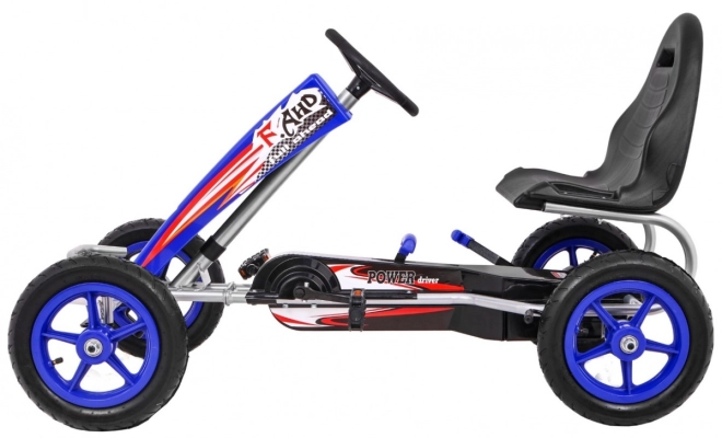 Go-kart Full Ahead AIR with Pedals for Kids 3+ Blue + Adjustable Seat + Inflatable Tires + Hand Brake