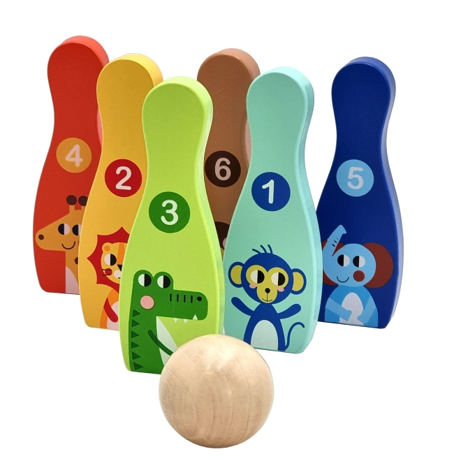 Gioco del Bowling in Legno per Bambini