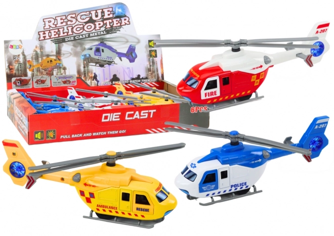 Rescue Helicopter with Friction Drive and Opening Doors