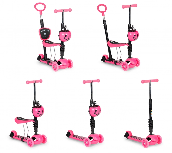 3-Wheel Ladybug 5-in-1 LED Balance Scooter