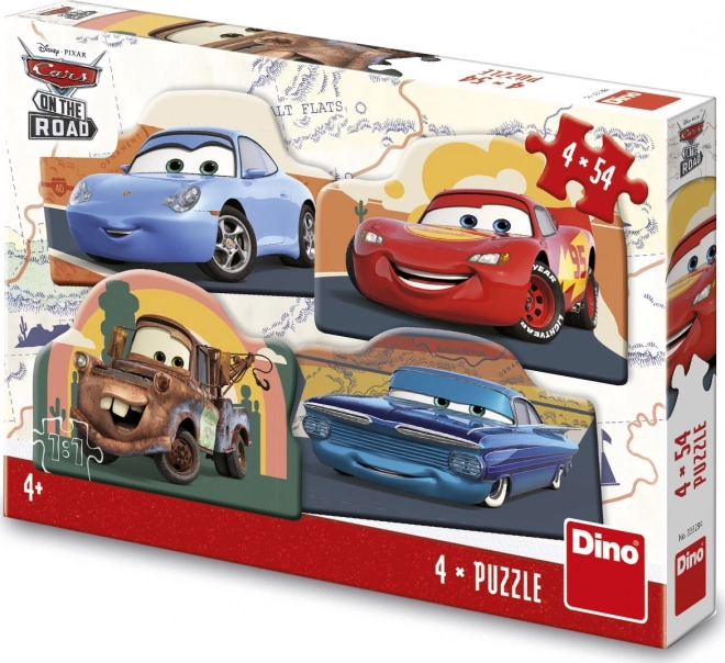 Dino Puzzle Cars on the Road 4x54 Pieces