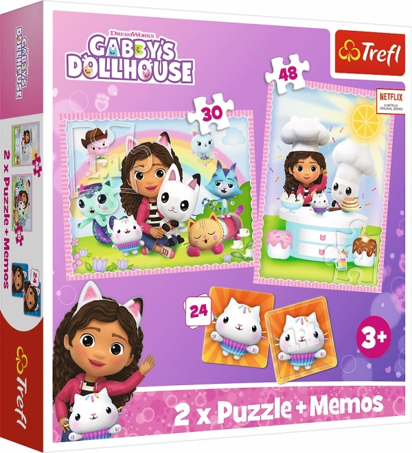 Puzzle Set with Memo Game Gabbys Dollhouse