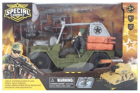 Military Jeep Set with Soldier and Accessories