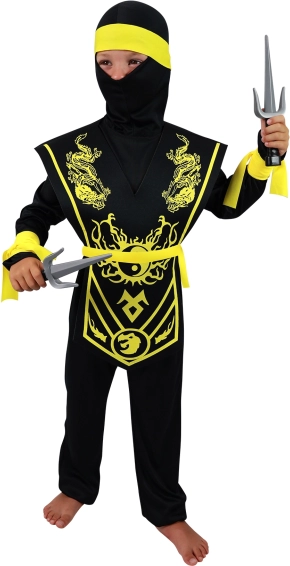 Children's Yellow Ninja Costume in Size M