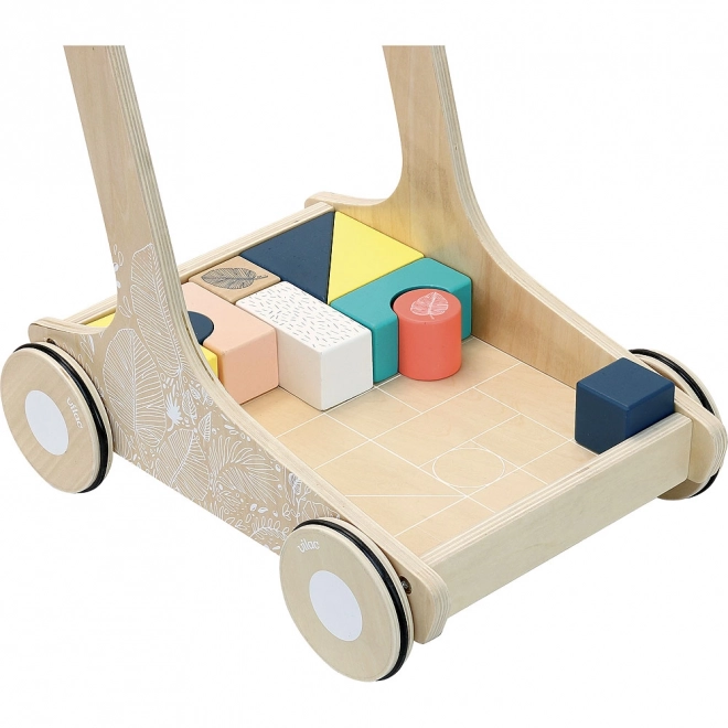 Wooden Walker with Colorful Blocks by Vilac