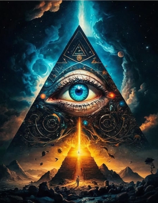 Diamantové maľovanie Jasnovidné oko v pyramíde 30x40cm