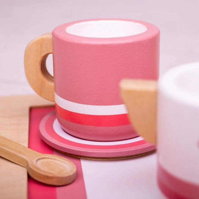 Bigjigs Toys Wooden Pink Tea Set