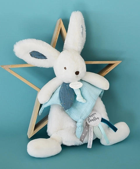 Gift Set - Plush Bunny with Blanket in Blue