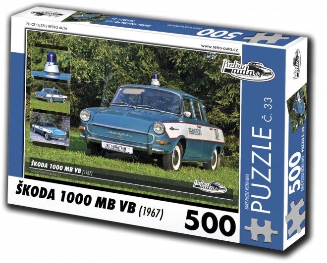 Retro Cars Puzzle Škoda 1000 MB Police Car 1967