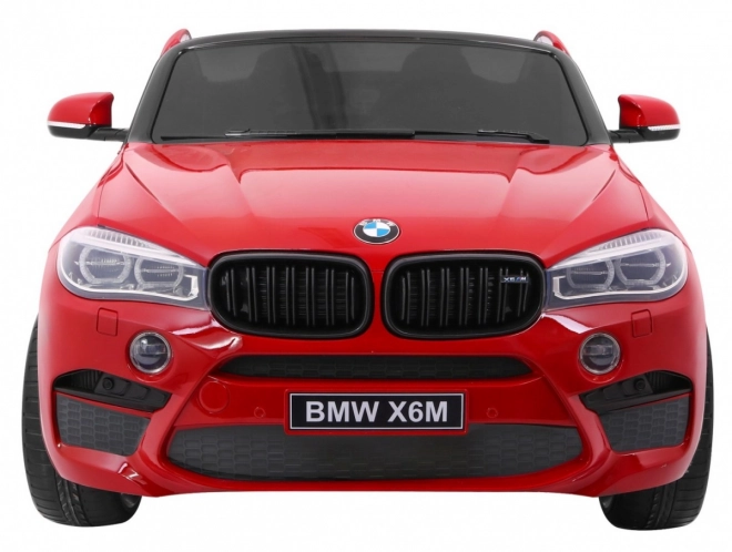 BMW X6M XXL pro 2 děti Červený lak + dálkové ovládání + eko kůže + bezpečnostní pásy + pomalý rozjezd + MP3 + LED