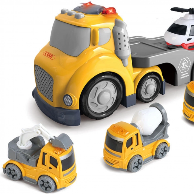 Žlutá odtahová souprava WOOPIE City Truck se světelnými a zvukovými efekty