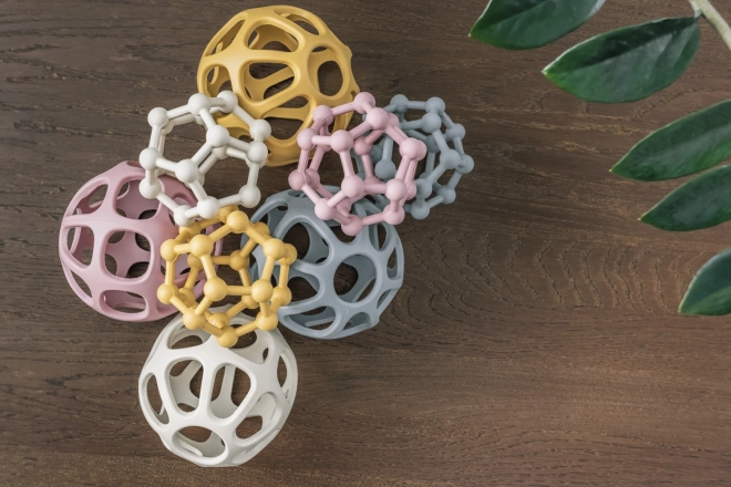 Silicone Teether Atom Mustard Yellow