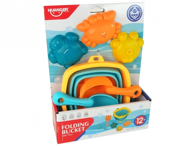 Collapsible Beach Toy Set with Bucket and Accessories