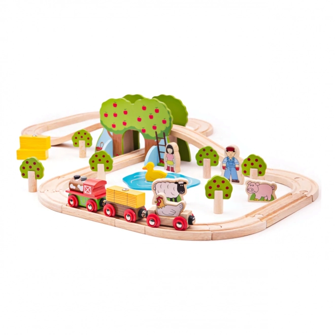 Bigjigs Rail Wooden Farm Train Set